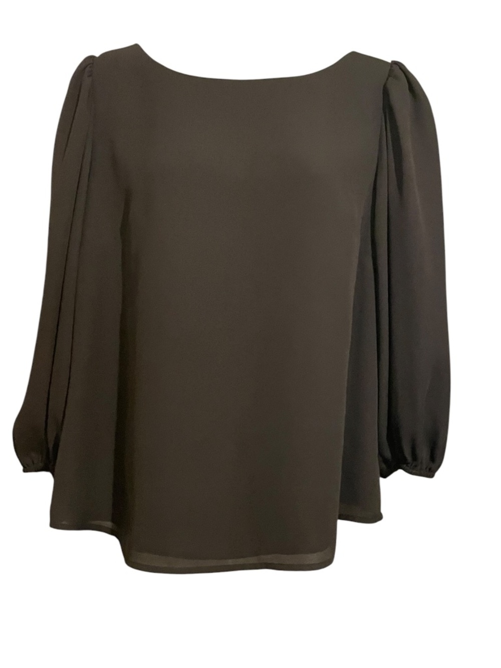 Alex Marie Round Neck Lined Black Blouse Size Large EUC